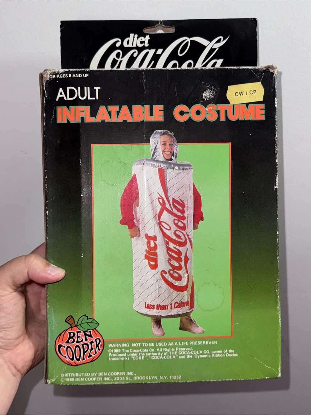 Vintage 1989 Ben Cooper Diet Coca-Cola Inflatable Adult Halloween Costume
